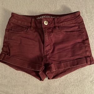 American eagle maroon denim shorts